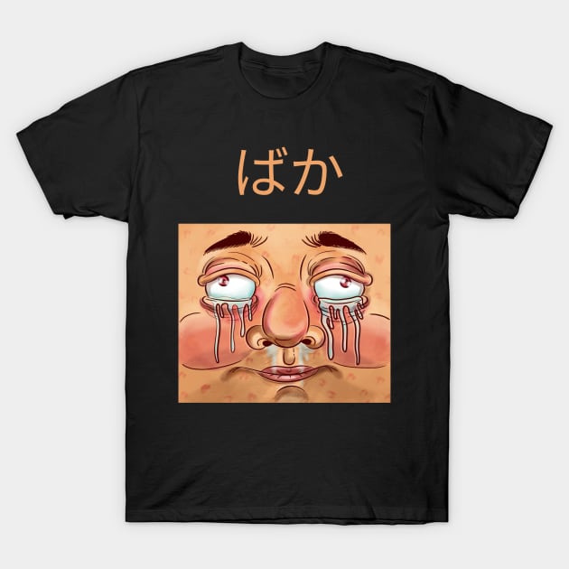 Funny Anime Baka Weird Face - Style 02 Single T-Shirt by Art Deck